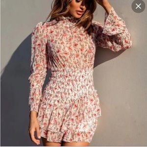 Polly Ladies Mid Length Flowered Dress Size 6